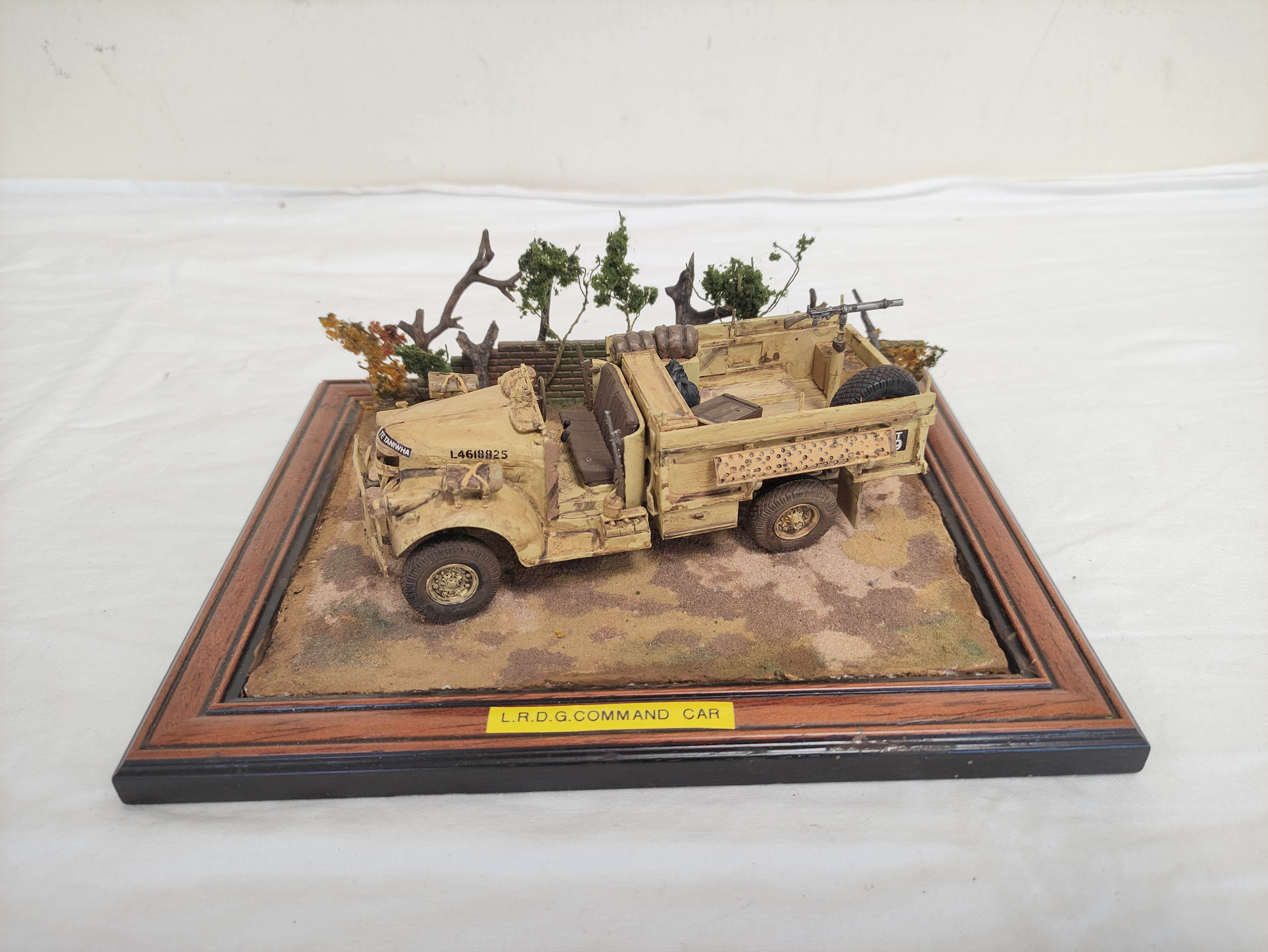 Four collector's model military vehicles. To include a Warrior MK5 A.P.C, British Tamiya L.R.D.G - Image 6 of 11