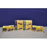 Six 1:43 scale boxed model cars comprising of two Lledo Vanguards to include VA1001 Pale Green