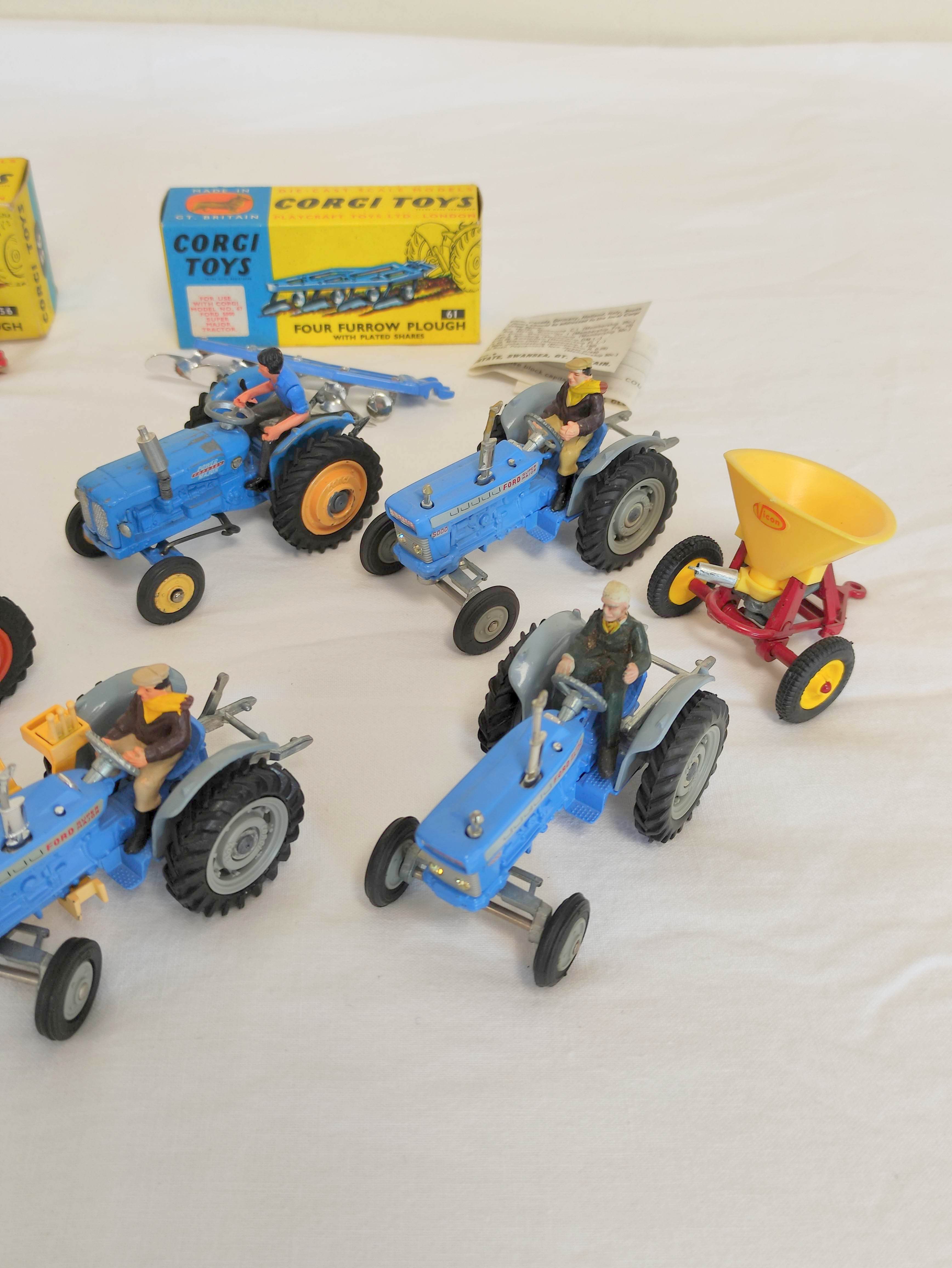 Corgi Toys- Collection of nine Corgi model tractors & farm implements to include boxed no 56 Four - Image 2 of 14