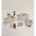 Star Wars. The Force Awakens action figures to include four Millenium Falcon spacecrafts one by