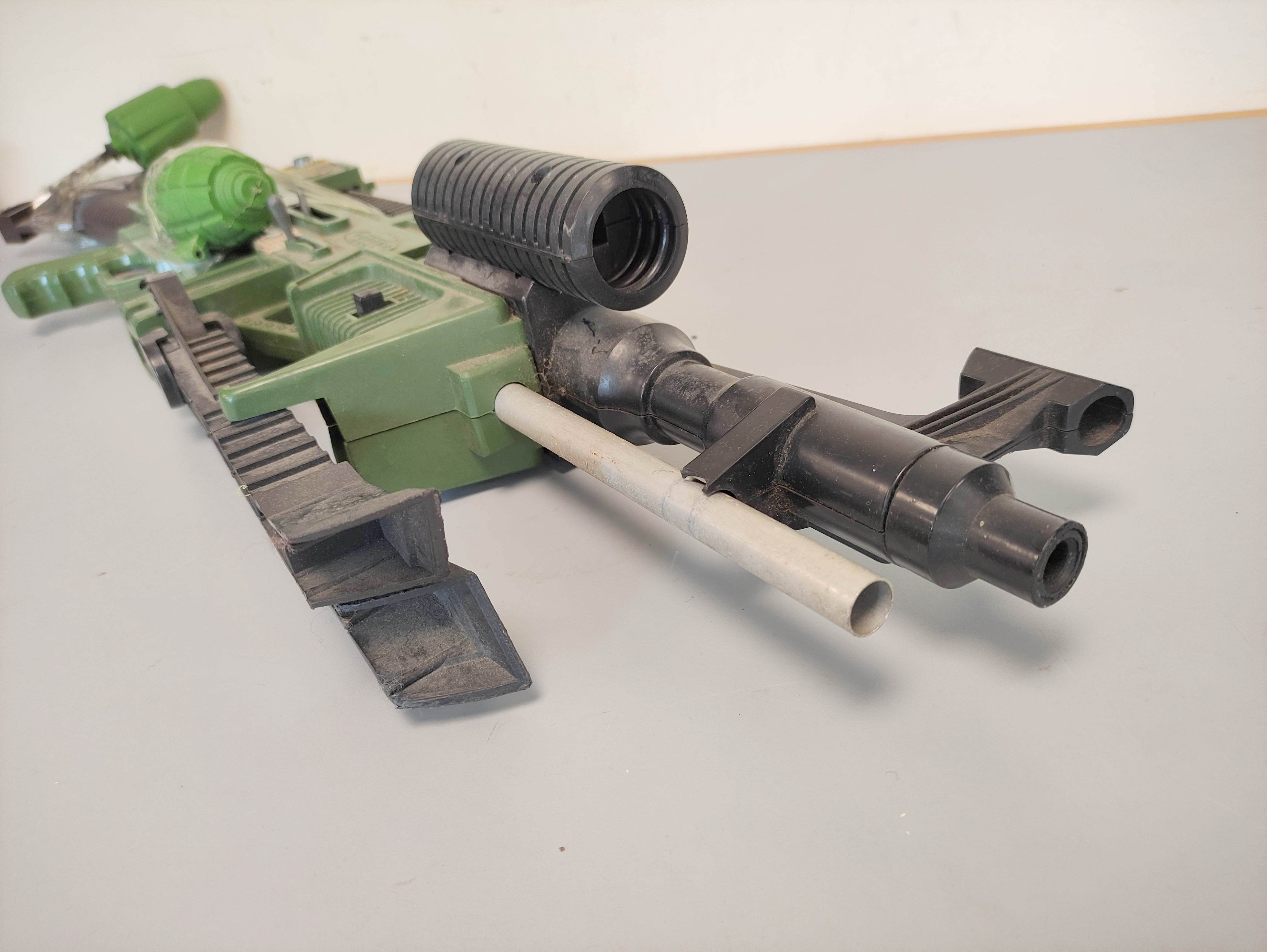 Topper Toys- Johnny Seven O.M.A One Man Army combat rifle of green plastic construction with bi- - Image 6 of 6