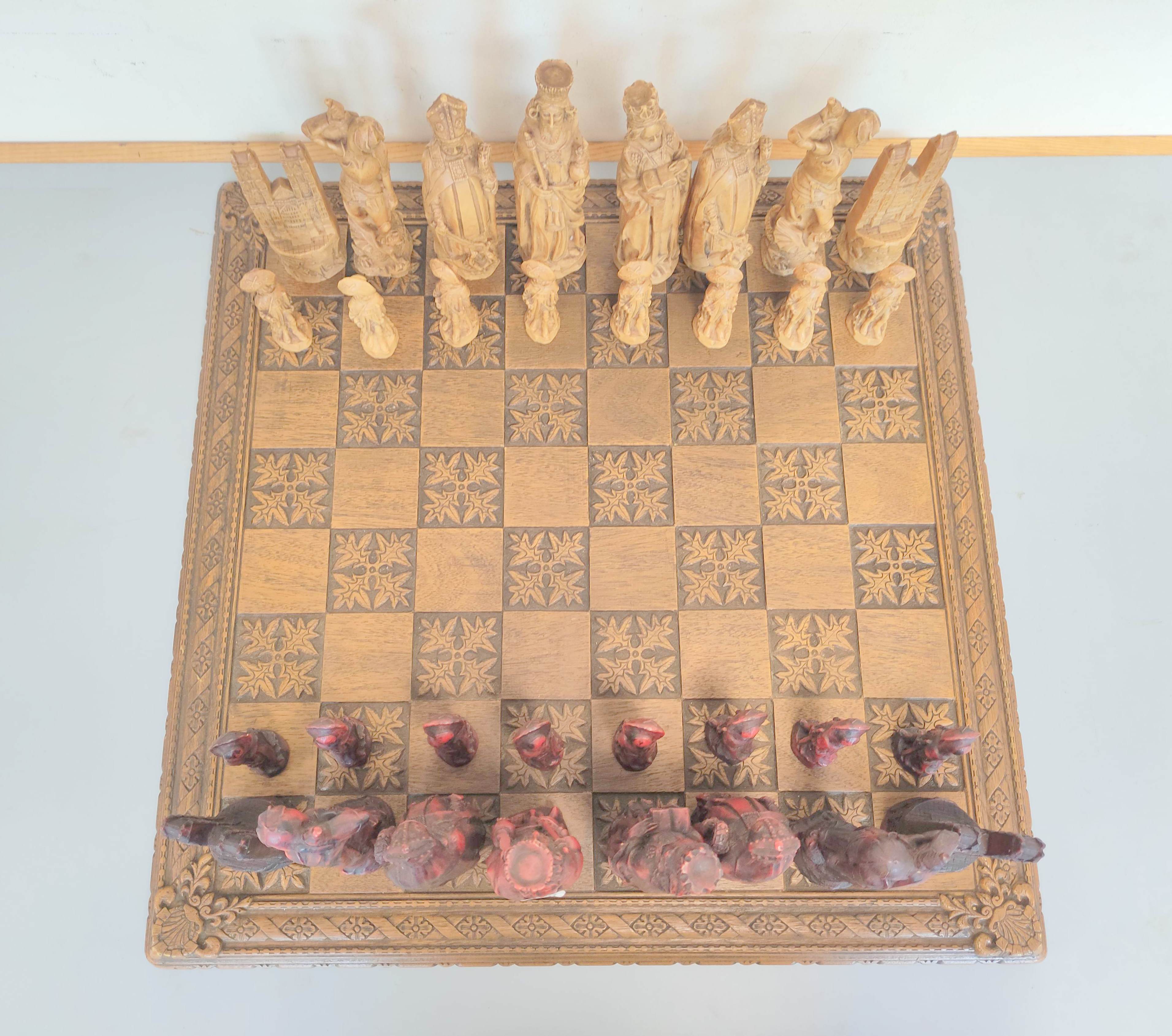 Contemporary composite chess set modeled after medieval figures. - Image 5 of 5