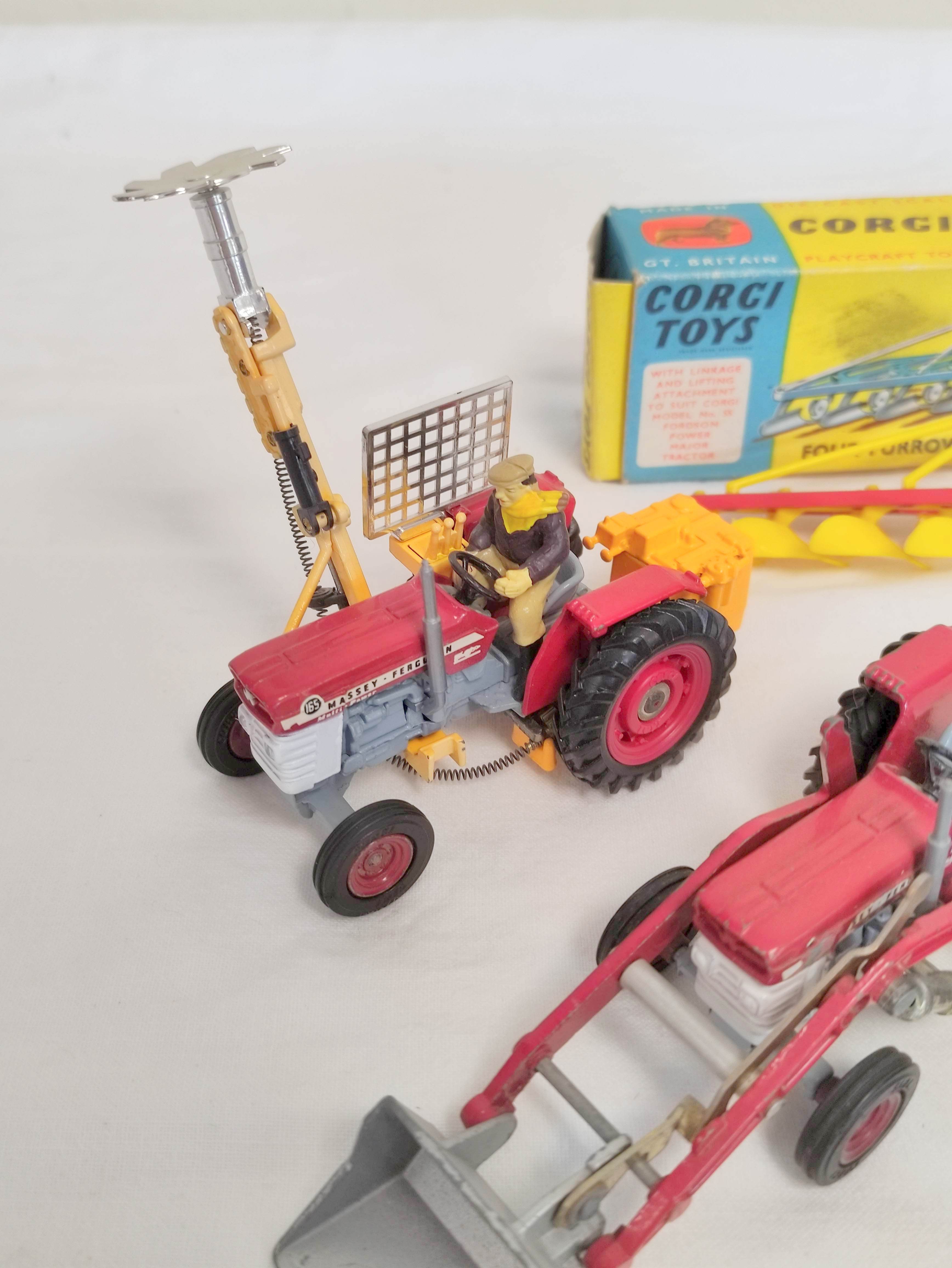 Corgi Toys- Collection of nine Corgi model tractors & farm implements to include boxed no 56 Four - Image 4 of 14