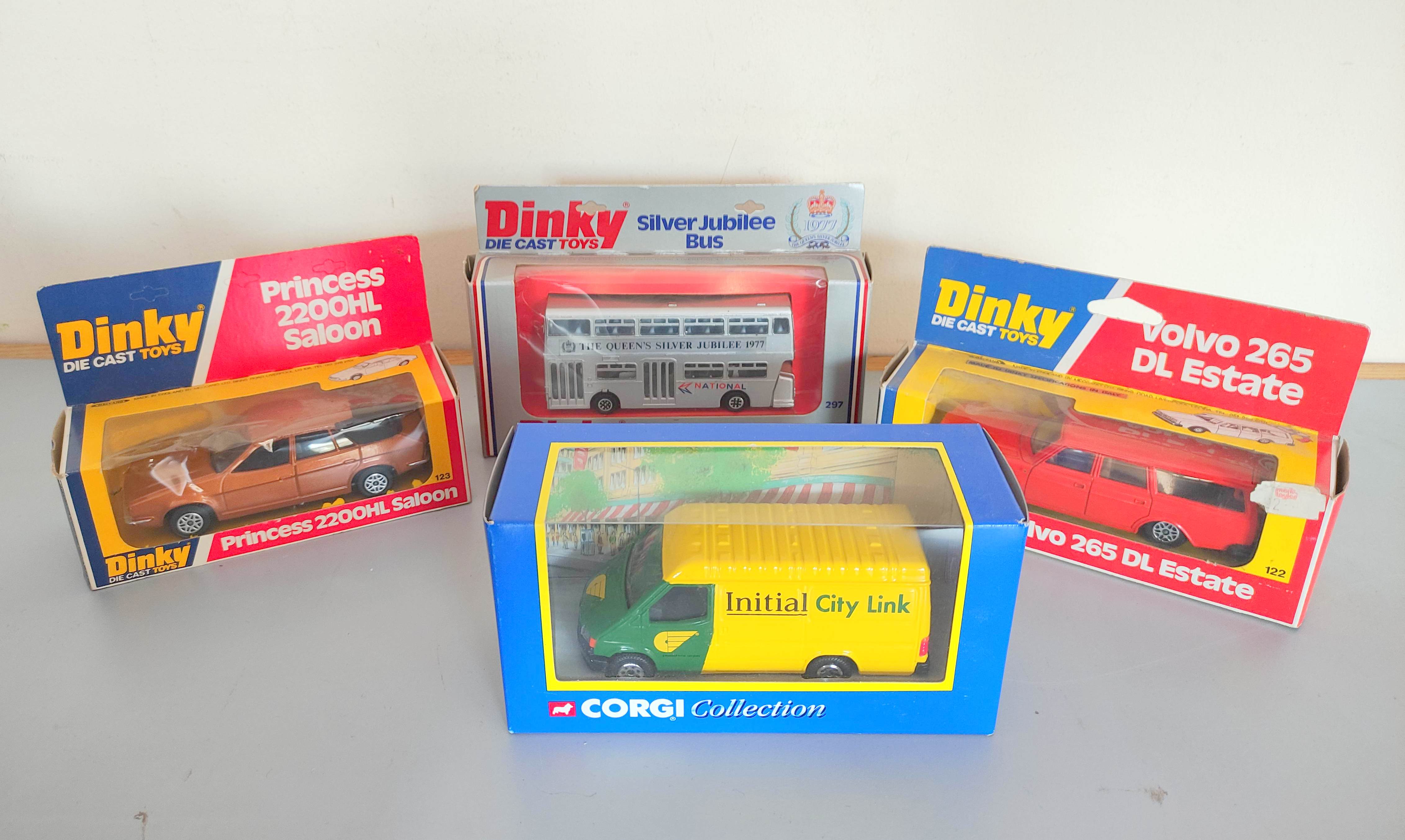 Four vintage boxed model vehicles to include three Dinky Die Cast Toys model vehicles comprising