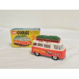 Corgi Toys- Boxed no 508 Holiday Camp Special Commer Bus 2500 series with orange and white body,