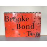 Vintage 1930s/40s Brooke Bond Tea enamel advertising sign. Featuring company text against an
