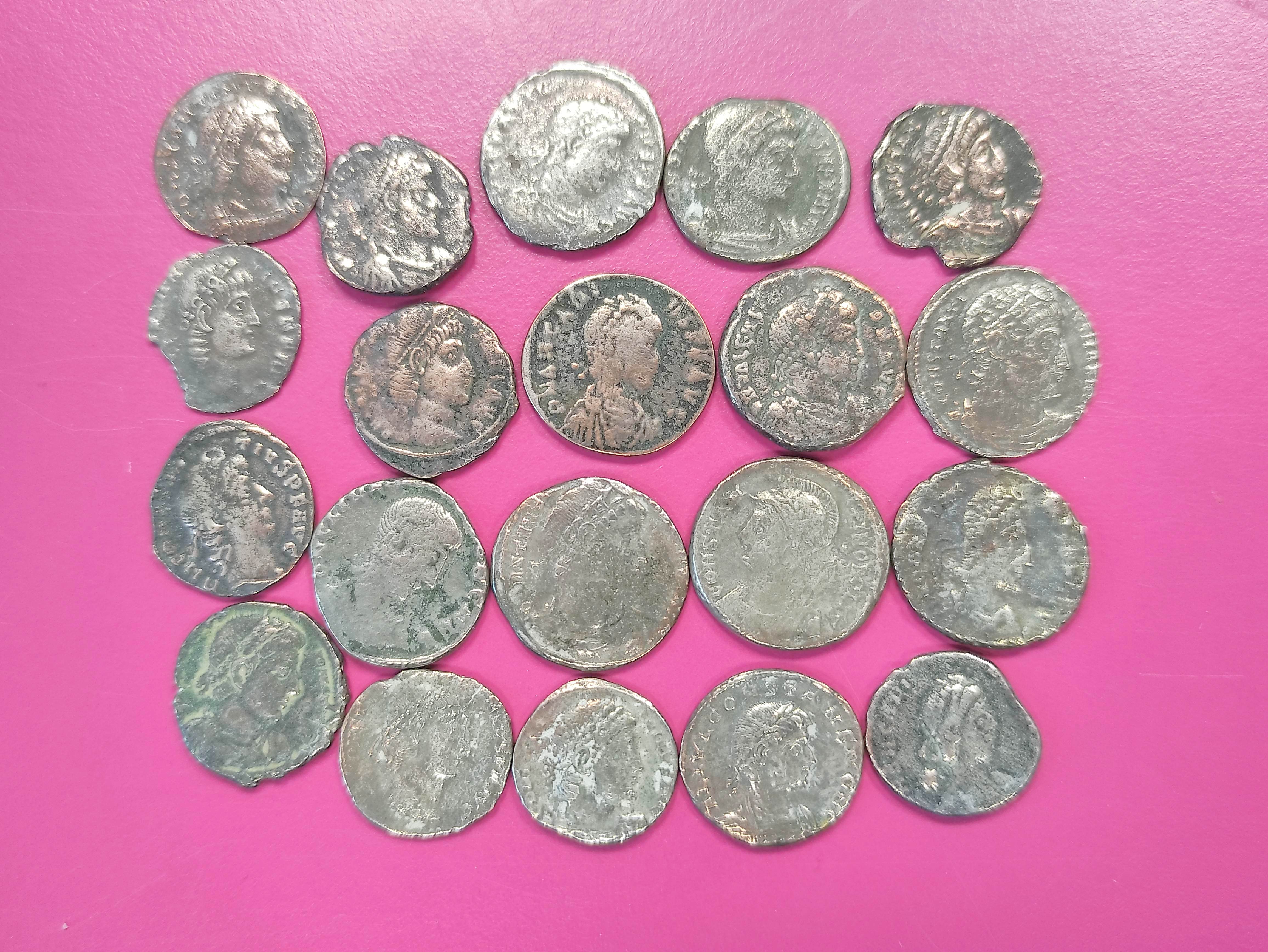 Roman- Quantity of Roman coins comprising of silver plated Follis. To include examples of Valens