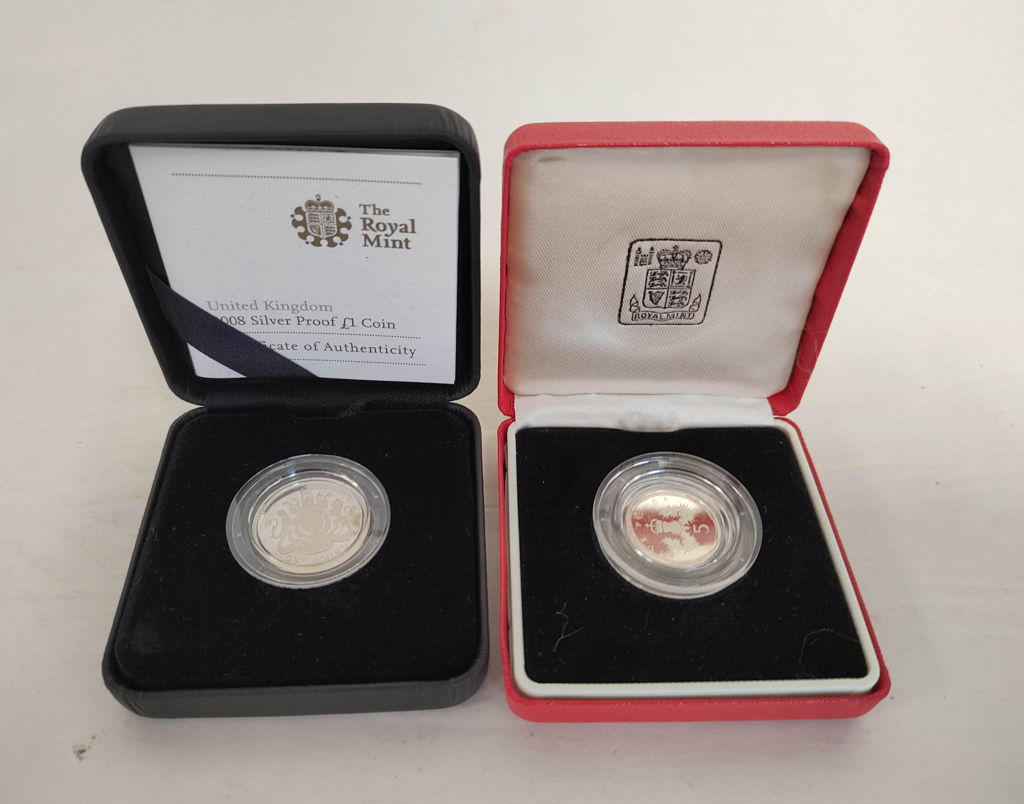 Great Britain- Proof coins to include a 2008 proof silver £1 coin, 1990 silver 5p, 2016 Olympics - Image 2 of 10