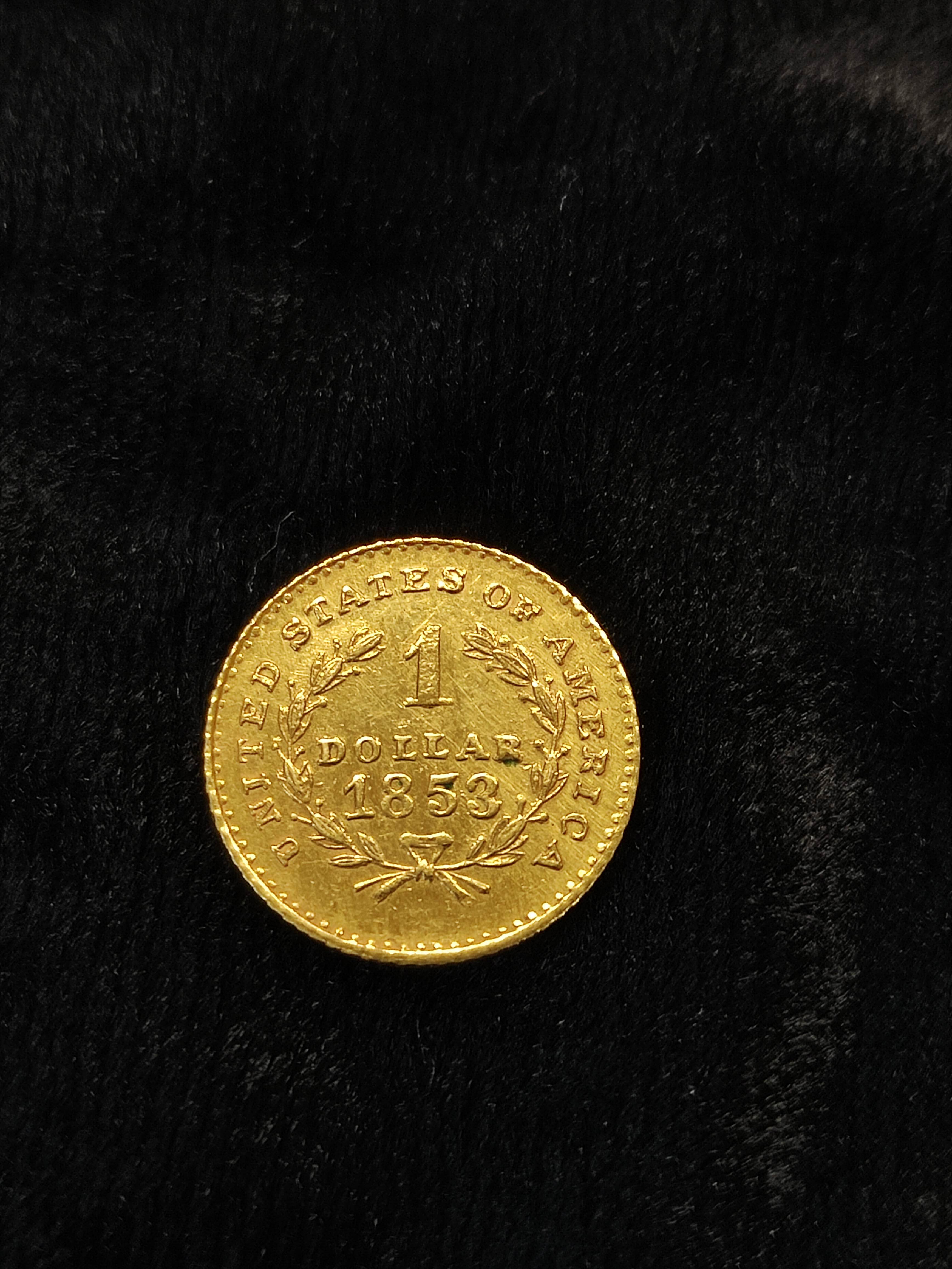 USA. 1853 $1 .900 grade gold coin believed to be a jeweller's copy. - Image 3 of 3