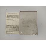 ROBAGLIA D. J.  Corsica - Napoleonic interest. A manuscript letter in the hand of an amanuensis