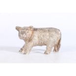 Sterling silver model of a Highland cow/calf, Hamilton and Inches, Edinburgh, 2009, 7.5cm long,
