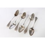 Set of six Baltic/Estonian silver tablespoons, Samuel G Nagel 1796-1841, 300g.