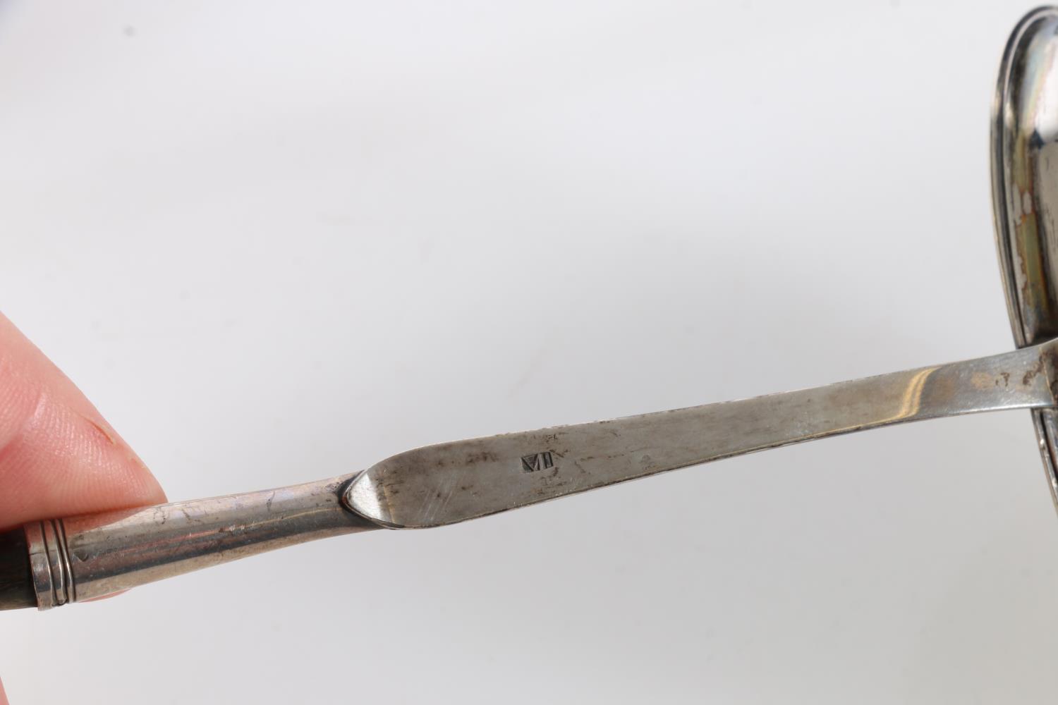 Two antique silver toddy ladles, with baleen handles, makers B B & I A? one with pouring spout. - Image 3 of 3