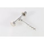 Silver-plated nut and bolt corkscrew, P H Vogel & Co., Birmingham, 10cm long.