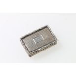 Georgian sterling silver vinaigrette of rectangular form, with guilloche decoration, Nathaniel