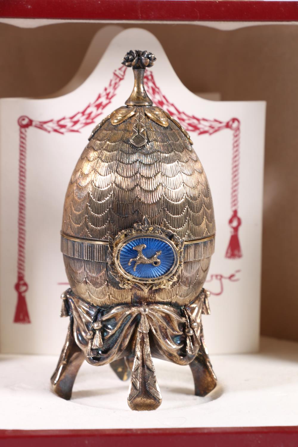 Limited Edition, Sarah Faberge, silver gilt 'Capricorn' Zodiac Egg, No. 106/500, in presentation - Image 2 of 3