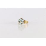 18ct gold opal and diamond set flowerhead ring, size K, 4.8 grams.