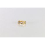 18ct gold five stone diamond ring, size J, 4.2g.