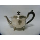 Small silver bachelor's teapot, hallmarks for London, 11.66oz.