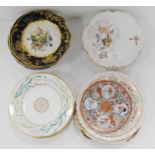 Collection of porcelain cabinet and fruit plates to include a set of six decorated with ladybirds in