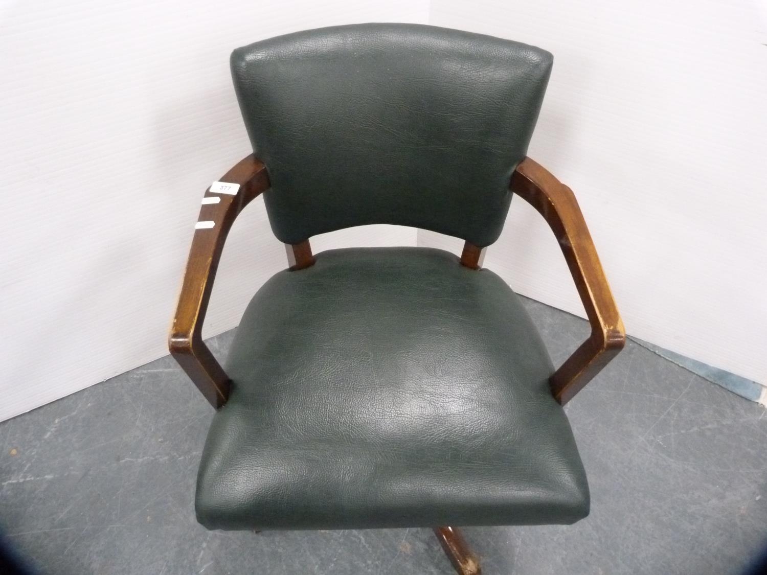 Mahogany swivel desk chair. - Bild 2 aus 4