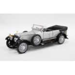 Franklin Mint model of a Rolls Royce Silver Ghost, 1925, enclosed in a glazed display case.