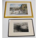 David Wilson Glen Logie Pencil signed etching, and a print after James Kay.  (2)