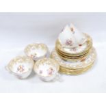 Hammersley part china six-place tea set decorated with floral sprays.  (17)
