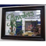 Advertising mirror, Traveller's Rest Ales and Stout.