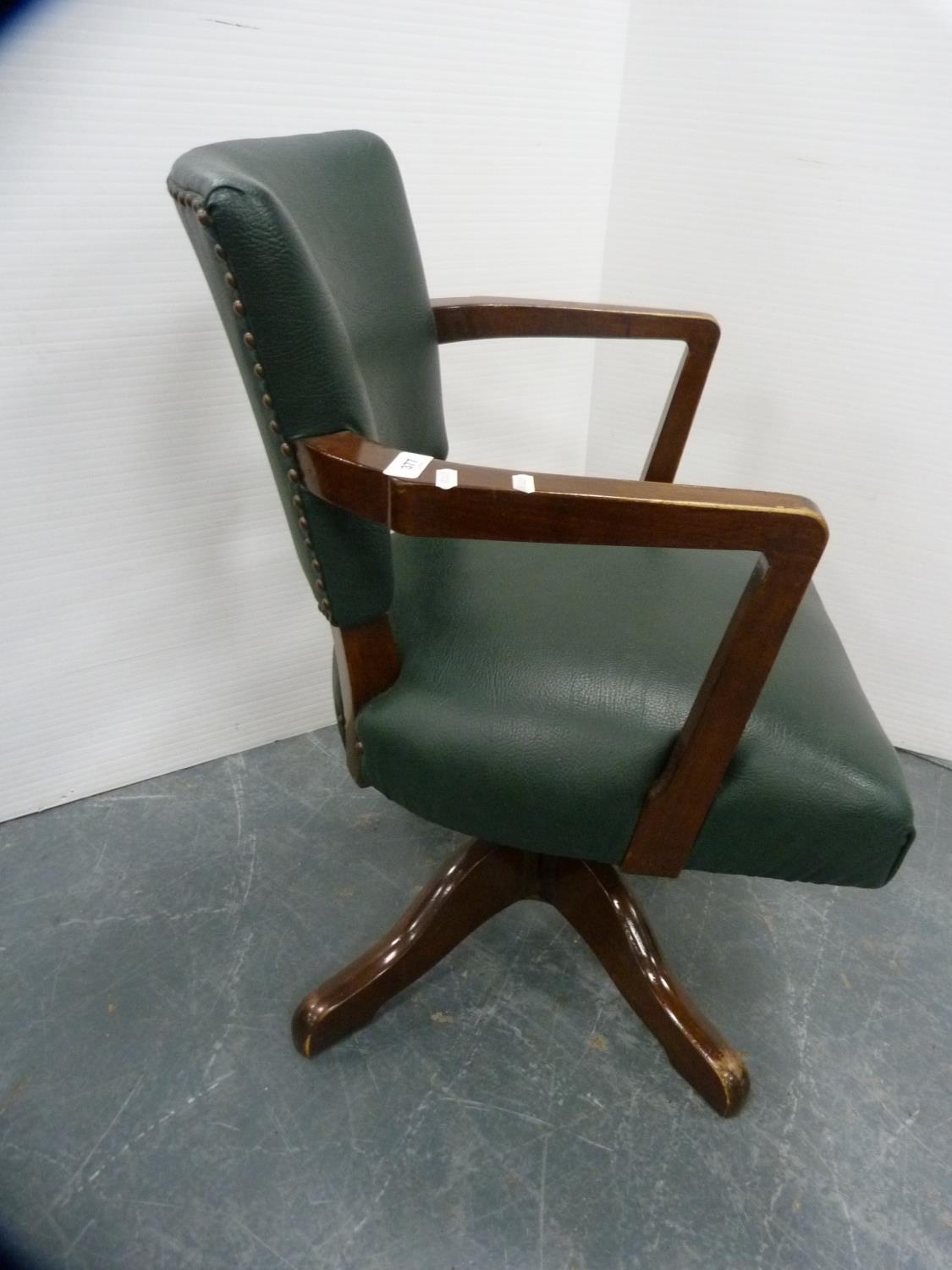 Mahogany swivel desk chair. - Bild 4 aus 4