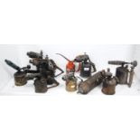 Assorted metal blow torches etc (one shelf).