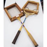 Cameo badminton racquet and a Champion badminton racquet, both with stretchers.  (2)