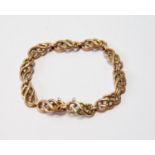 Gold hollow bracelet of open curb pattern, '9ct', 9g.
