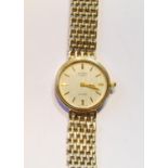 Lady's Rotary 9ct gold bracelet watch, quartz, 17g gross.