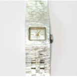 Lady's Oriosa 9ct white gold bracelet watch, textured, 1967, 32g gross.