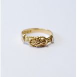 Victorian 18ct gold corded knot ring, 1898, 3.4g, size R.