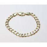 Gold bracelet of filed curb pattern, 13.2g.