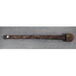 Antique wooden fighting club, possibly of South Seas origin, with mushroom-shaped head, 58cm long.