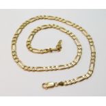 9ct gold necklet of filed curb pattern, '375', 17.1g.