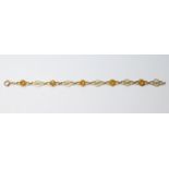 9ct gold and citrine bracelet, 8.2g gross.