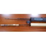 Daiwa Lochmor-Z 1007 two-piece graphite fishing rod, 10ft, in canvas bag with outer tube, and a