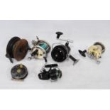 Group of Garcia Mitchell fishing reels to include a 602 reel, Captain 622 reel, 303 Salt Water reel,