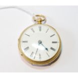 Lever watch, full plate, in 18ct gold engraved open face case, 1882, 43mm.