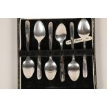 Case set of six hallmarked silver teaspoons; gross weight 72g