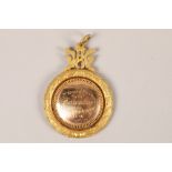 Late Victorian yellow metal mounted school medal; gross weight 25.6g
