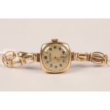 Ladies 9ct gold Yeoman wrist watch; gross weight 14.4g