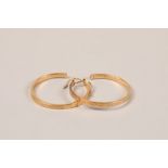 Pair of 9ct gold hoop earrings; gross weight 2.6g