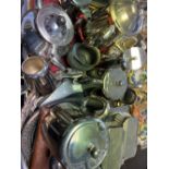 Assorted silver plate, tea wares etc