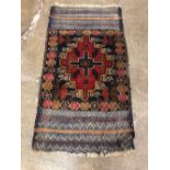 Blue ground middle eastern prayer mat 138cm x 77cm