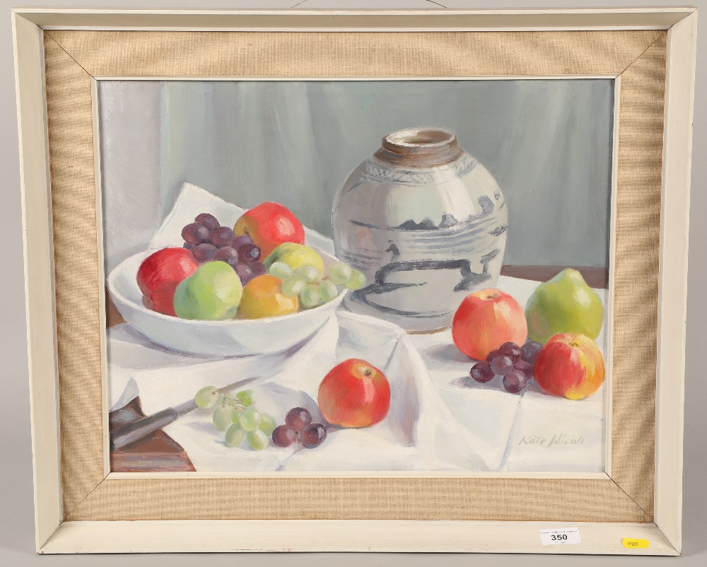 Kate Nicholl ' Still life' oil on board signed, in frame